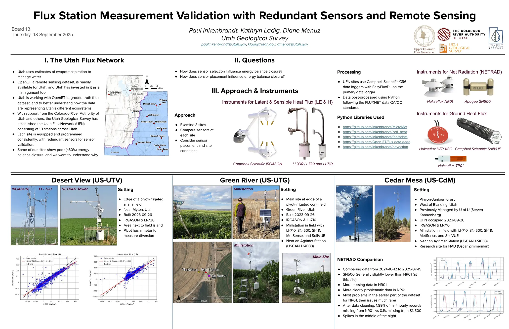 Flux Station Measurement Validation with Redundant Sensors and Remote Sensing